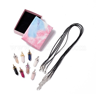 Набор для изготовления ожерелья с кулоном из драгоценных камней своими руками DIY-FS0003-06-1