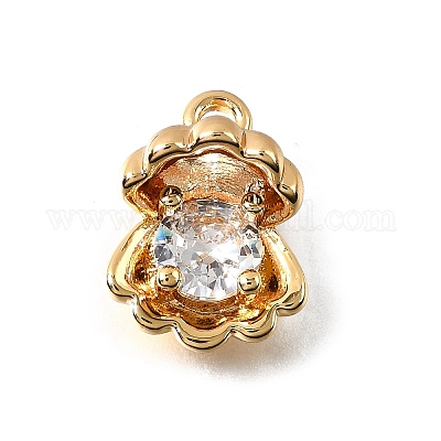 Латунь прокладывает кубические циркониевые прелести KK-C096-15G-01-1