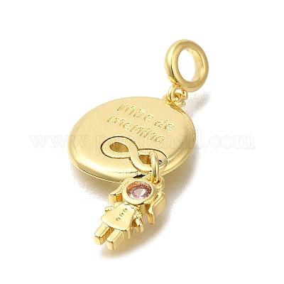 Латунь кубический цирконий европейские подвески с подвесками KK-R002-23G-02-1