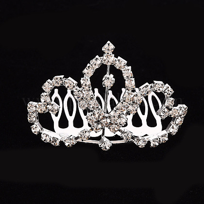 Fashionable Wedding Crown Rhinestone Hair Combs OHAR-R271-02-1