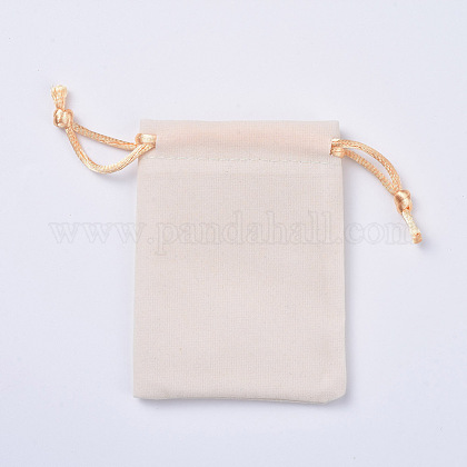 ビロードのパッキング袋  巾着袋  ホワイト  12~12.6x10~10.2cm TP-I002-10x12-02-1