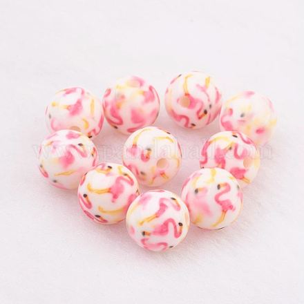 Spray Painted Resin Beads GLAA-F049-A05-1