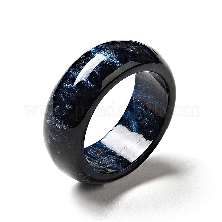 Resin Plain Band Finger Ring for Women RJEW-C034-01G-1