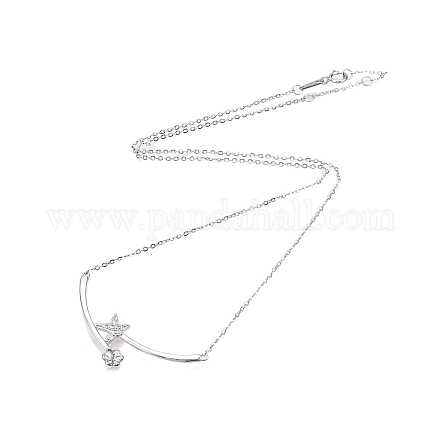 925 кулон в форме звезды из стерлингового серебра с родиевым покрытием и прозрачным кубическим цирконием STER-T007-104P-1