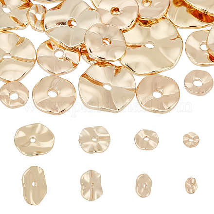 PandaHall 40pcs 4 Styles Golden Brass Spacer Beads KK-PH0010-35-1
