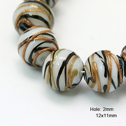 Chapelets de perles vernissées de sable d'or manuels X-LAMP-G045-1-1
