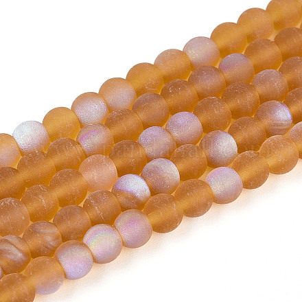 Матовые прозрачные стеклянные бусины GLAA-T032-T4mm-MBB23-1