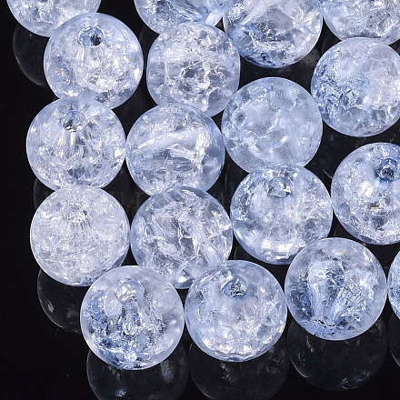 Perles en acrylique transparentes craquelées X-CACR-N002-01-1