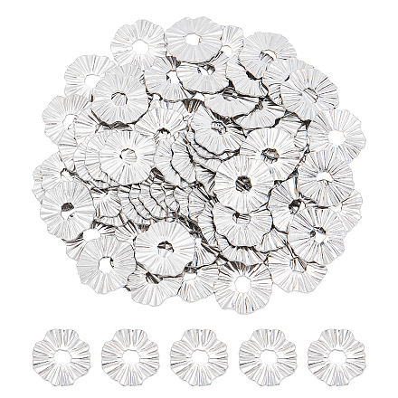 Dicosmetic 80 pz fascino rotondo del fiore fascino del bordo ondulato fascino di stile vuoto pendente in acciaio inossidabile ciondoli ciondoli forniture per fai da te braccialetto collana creazione di gioielli STAS-DC0011-88-1