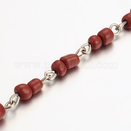 Main perles de rocaille de verre colliers bracelets chaînes pour création de AJEW-JB00097-03-1