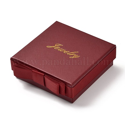 Boîtes à bijoux en carton pour bijoux carrés et mots CBOX-C015-01C-01-1