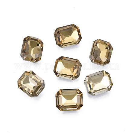 Cabujones de cristal con rhinestone RGLA-T079-8x10mm-04-1