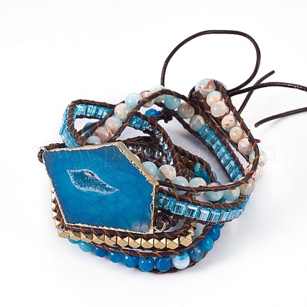 Bracelets avec cordon de cuir à 5-boucles BJEW-I276-01D-1