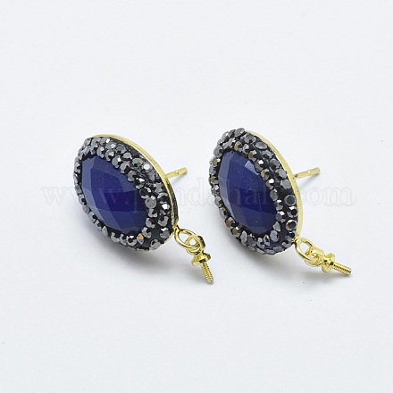 Natural Lapis Lazuli Stud Earring Findings X-RB-L031-20G-1