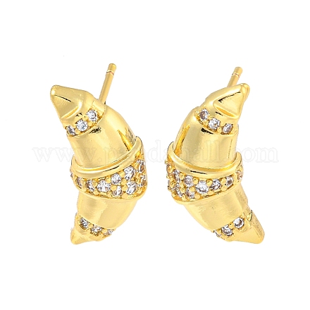 Серьга-гвоздик из латуни с микропаве из кубического циркония EJEW-C102-15G-01-1