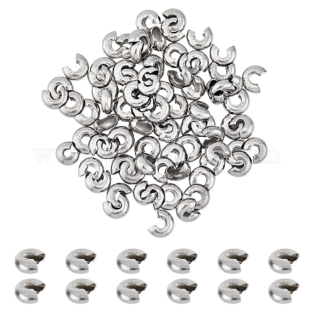 Superfindings environ 50 pièce d'arrêt physique de perle en acier inoxydable de 7x3mm FIND-FH0005-38-1