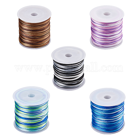 Superfindings 5 rotolo di filo di nylon tinto in segmenti a 5 colori NWIR-FH0001-04A-1
