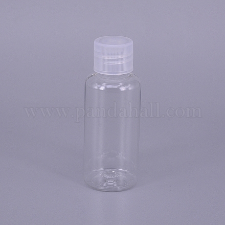 スクリュートップキャップ付きの30mlプラスチックジャー  詰め替え式ボトル  コラム  透明  78x29.5mm AJEW-TAC0020-10C-1