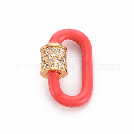 Wholesale Brass Micro Pave Clear Cubic Zirconia Screw Carabiner
