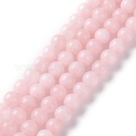 Бусины из натурального белого нефрита имитация розового опала G-I299-F05-6mm-1