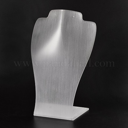 有機ガラスのネックレスディスプレイ胸像  ホワイト  16.3x11.5x7cm NDIS-N018-02C-1