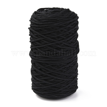 コットン糸  DIYの工芸品について  ギフトラッピングとジュエリー作り  ブラック  3mm  約150m /ロール OCOR-F013-17-1