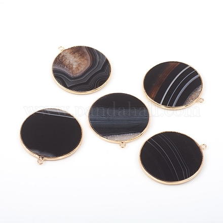 Natural Banded Agate/Striped Agate Pendants G-E526-10M-1