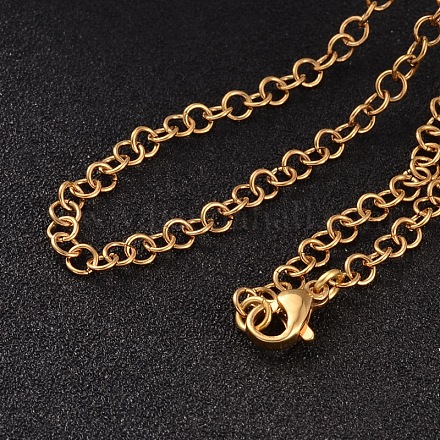 304 Stainless Steel Rolo Chain Necklaces NJEW-JN01466-02-1