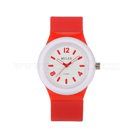304 relojes de pulsera de cuarzo de silicona de acero inoxidable para niños WACH-N016-08-1