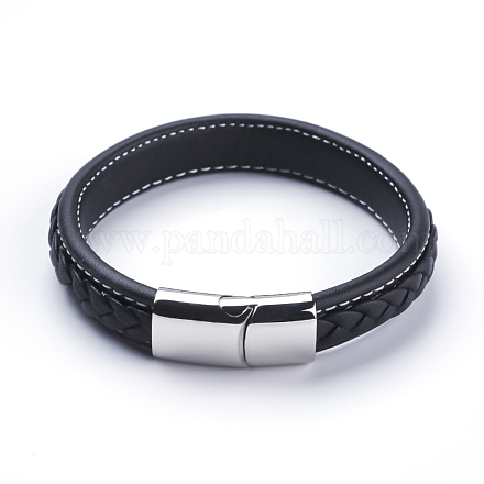 Braided Leather Cord Bracelets BJEW-F291-36P-1