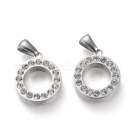 Подвески из нержавеющей стали 304 со стразами STAS-F253-16P-1