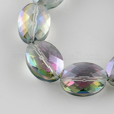 Faceted Oval Electroplate Glass Beads X-EGLA-R062-18x13mm-04-1