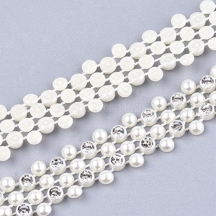 Abs Kunststoffimitation Perlen Perlenbesatz Girlandenstrang AJEW-S073-09-1