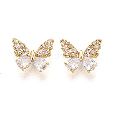 Латунные микро проложить кубического циркония бусы KK-N276-09G-1