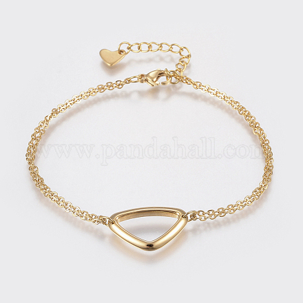 304 Stainless Steel Cable Chain Bracelets BJEW-I243-09G-1