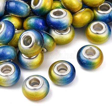Двухцветные непрозрачные европейские бусины-рондель из смолы RESI-Z046-02J-1