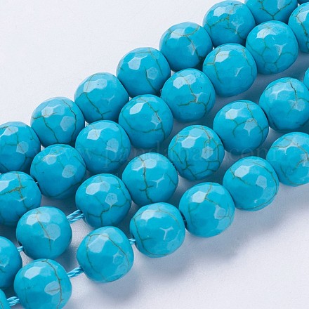 Chapelets de perles en turquoise synthétique G-E456-47A-10mm-1