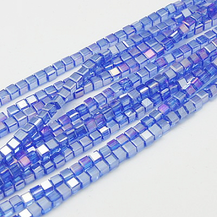 Electroplate Glass Beads Strands EGLA-D018-4x4mm-79-1