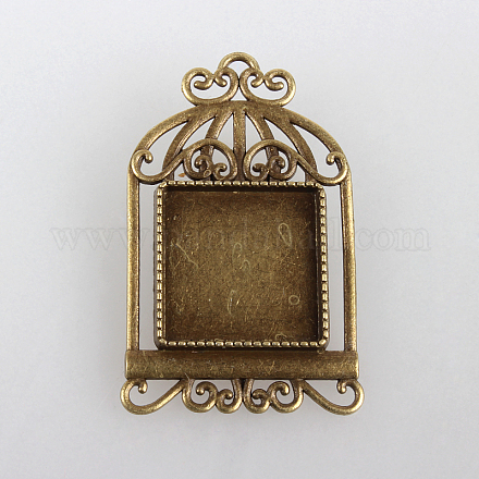 Alliage millésime supports Broche cabochon PALLOY-N0085-01AB-NF-1