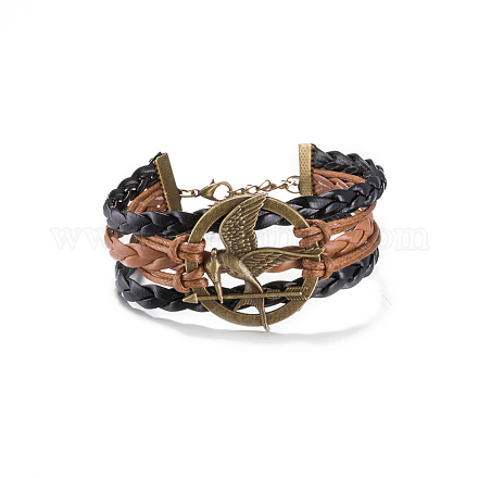 Braided Leather Multi-strand Bracelets BJEW-BB15542-1