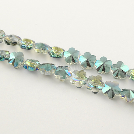 Electroplate Faceted Glass Beads EGLA-R093-01-1
