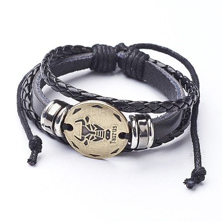 PU Leather Cord Multi-strand Bracelets BJEW-P137-A-05AB-1