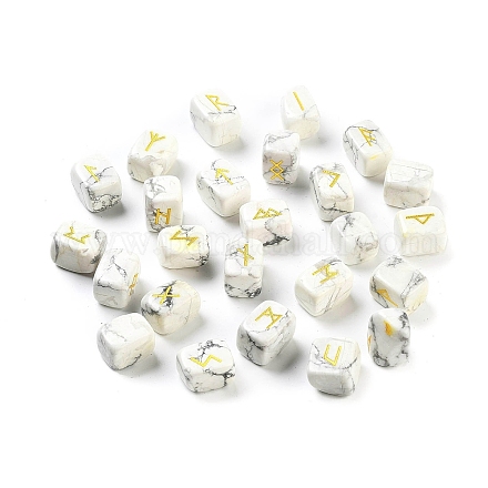 Прямоугольные натуральные рунические камни из говлита G-Z059-01B-1