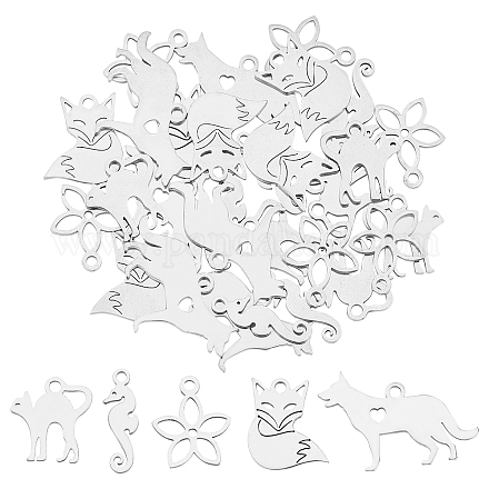Unicraftale 30Pcs 5 Style 304 Stainless Steel Charms STAS-UN0024-80-1