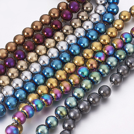 Electroplate Non-Magnetic Synthetic Hematite Beads Strands G-F585-D-10mm-1