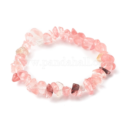 Bracelets de perles extensibles en verre de pierre de pastèque pour enfants BJEW-JB06305-05-1