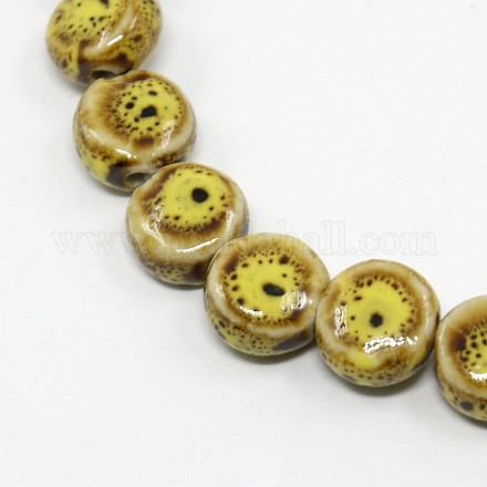 Chapelets de perles en céramique en porcelaine émaillée manuelles PORC-L016-05A-1