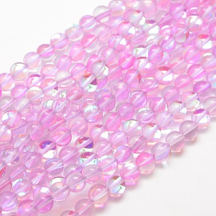 Synthetic Moonstone Beads Strands G-F143-6mm-01-1