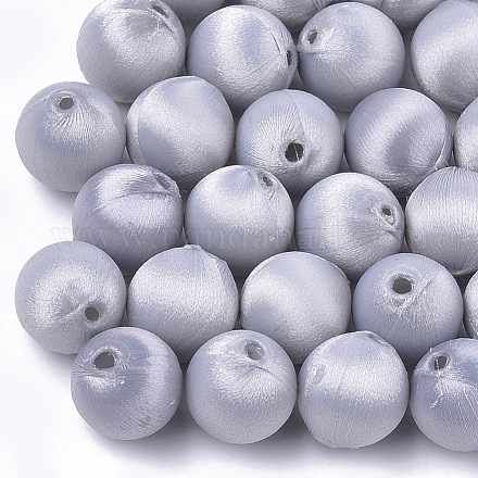 Perles recouvertes de tissu de fil de polyester WOVE-T007-14mm-08-1