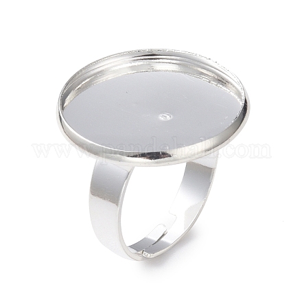 Adjustable 201 Stainless Steel Finger Rings Components STAS-G187-01S-20mm-1